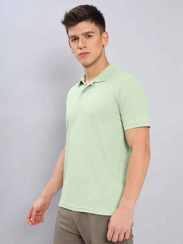 Men Solid Slim Fit Polo T-shirt with MATPIQ - Image 5