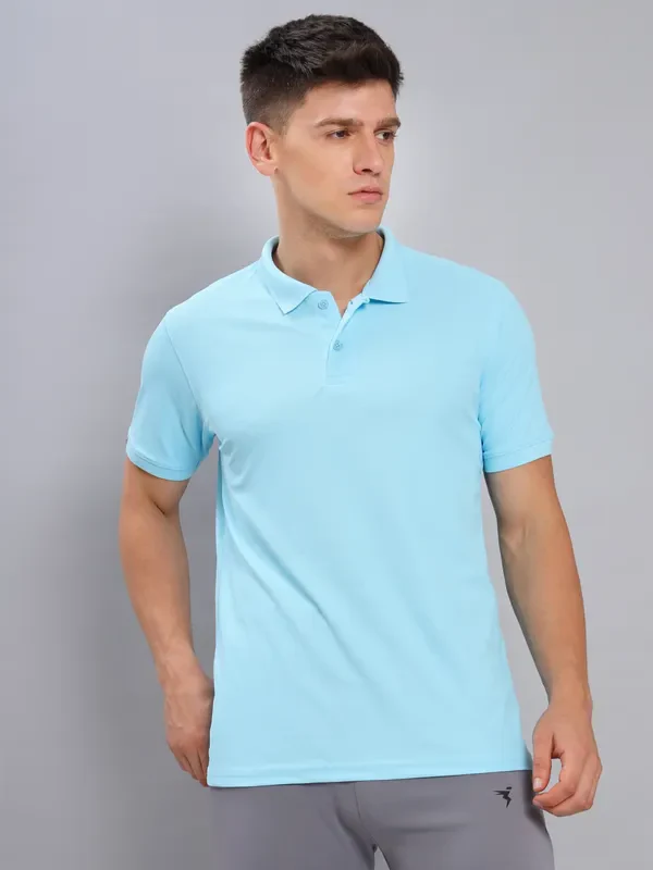 Men Solid Slim Fit Polo T-shirt with MATPIQ