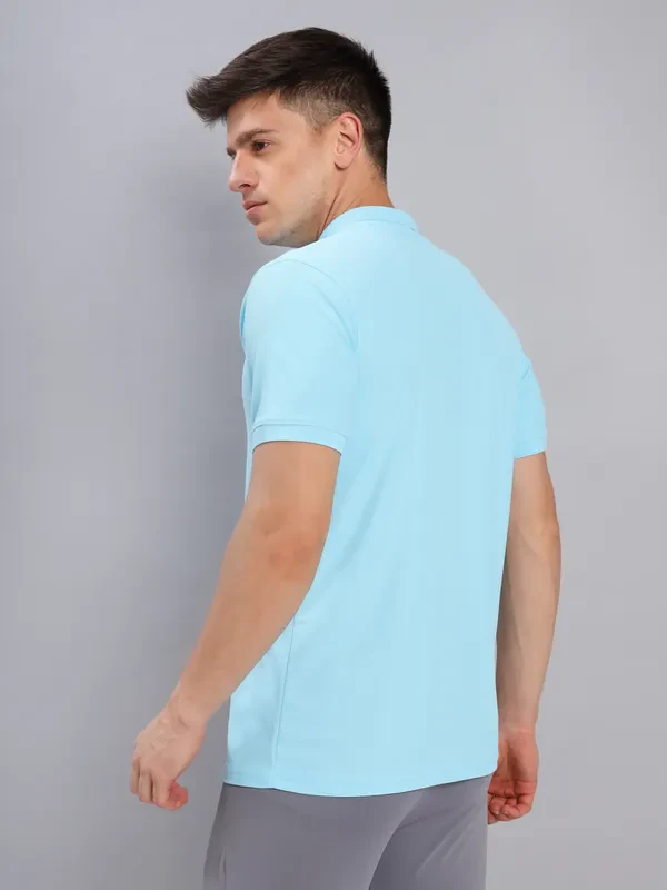 Men Solid Slim Fit Polo T-shirt with MATPIQ - Image 4