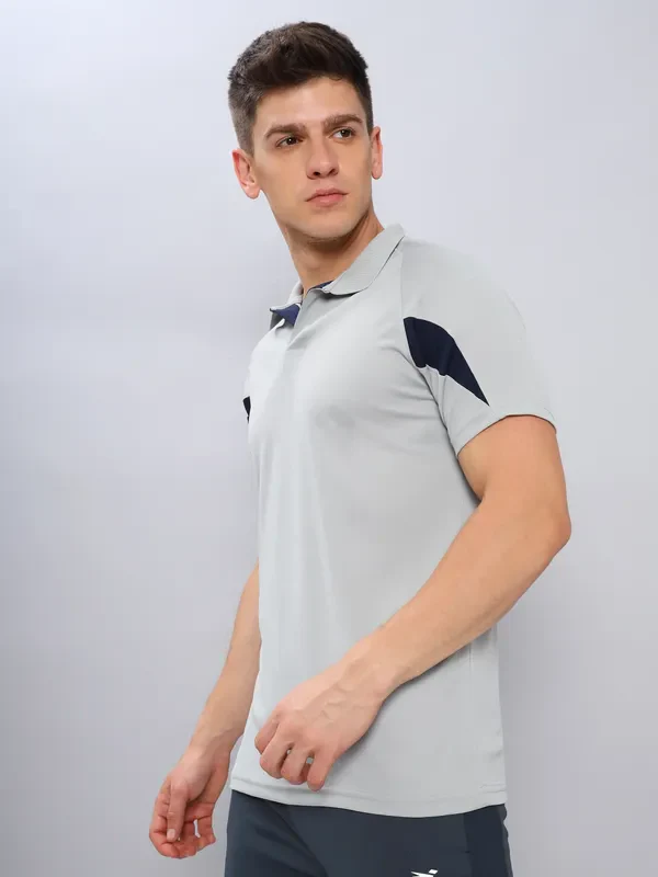 Men Colorblock Slim Fit Polo T-shirt with TECHNO COOL+ - Image 3