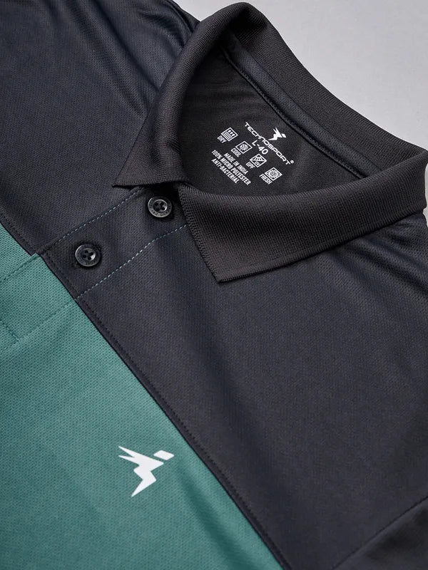 Men Colorblock Slim Fit Polo T-shirt with TECHNO COOL+ - Image 7