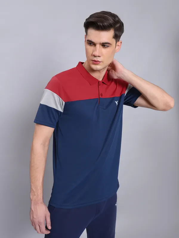 Men Colorblock Slim Fit Polo T-shirt with TECHNO COOL+ - Image 2