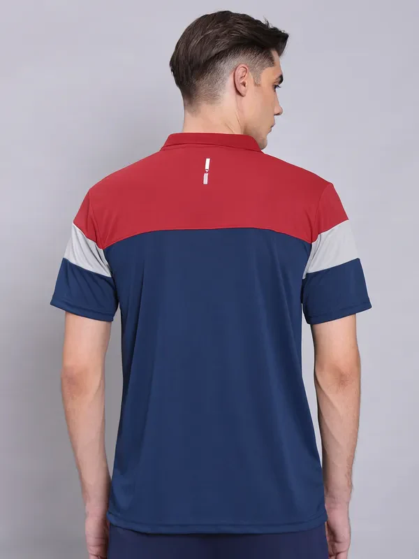 Men Colorblock Slim Fit Polo T-shirt with TECHNO COOL+ - Image 3