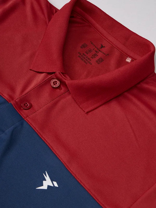 Men Colorblock Slim Fit Polo T-shirt with TECHNO COOL+ - Image 7