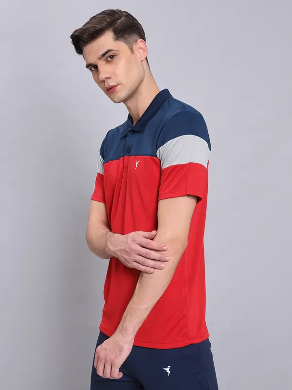 Men Colorblock Slim Fit Polo T-shirt with TECHNO COOL+ - Image 4