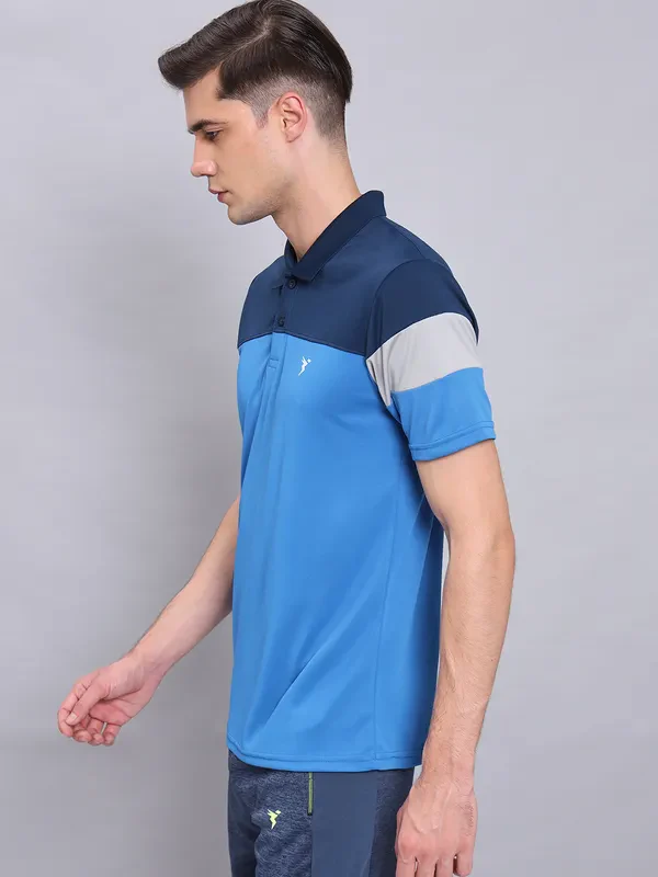 Men Colorblock Slim Fit Polo T-shirt with TECHNO COOL+ - Image 4