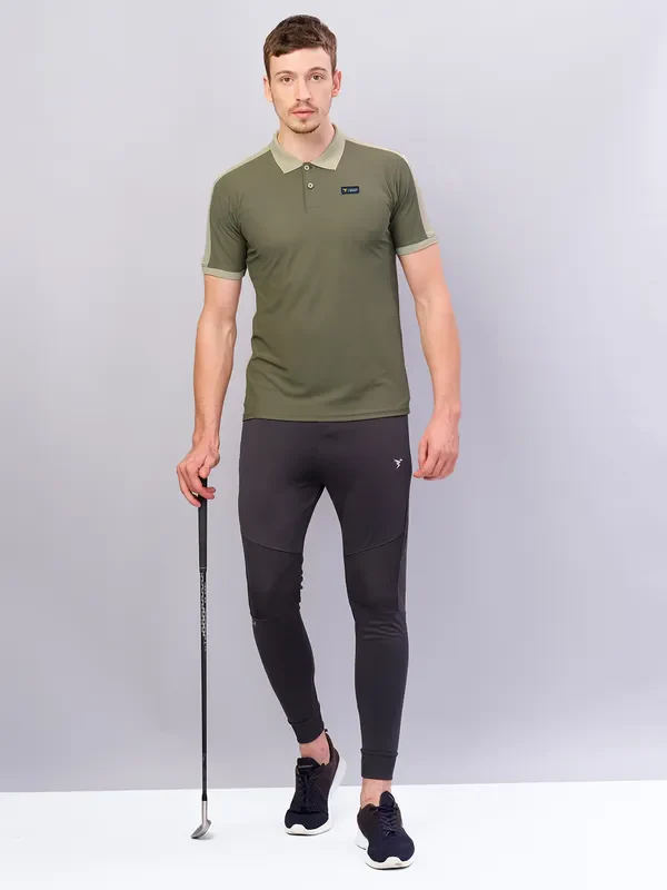 Men Colorblock Slim Fit Polo T-shirt with MATPIQ - Image 2