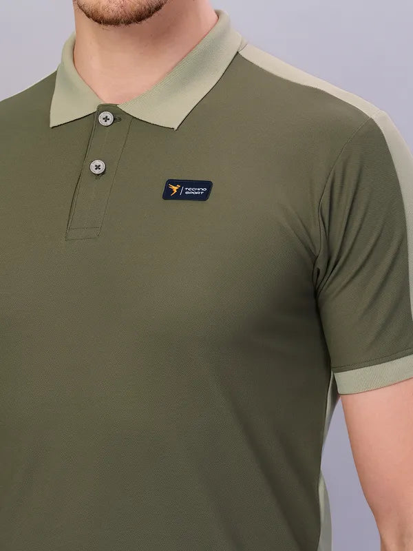 Men Colorblock Slim Fit Polo T-shirt with MATPIQ - Image 5