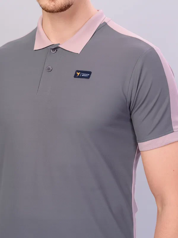 Men Colorblock Slim Fit Polo T-shirt with MATPIQ - Image 5