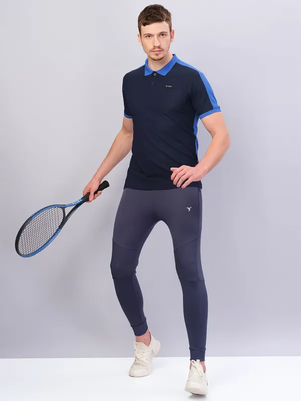 Men Colorblock Slim Fit Polo T-shirt with MATPIQ - Image 2