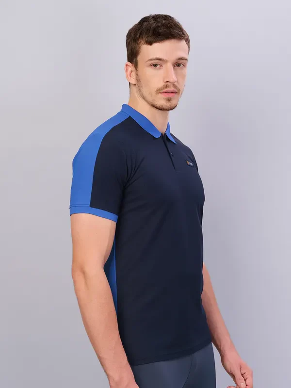 Men Colorblock Slim Fit Polo T-shirt with MATPIQ - Image 4
