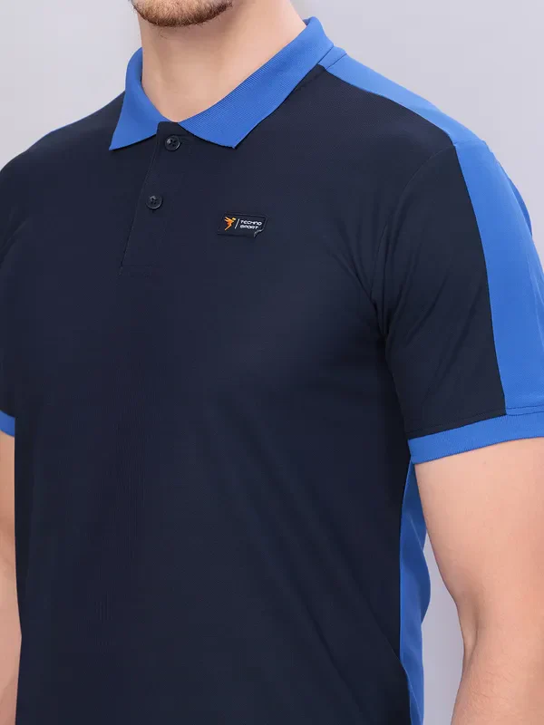 Men Colorblock Slim Fit Polo T-shirt with MATPIQ - Image 5