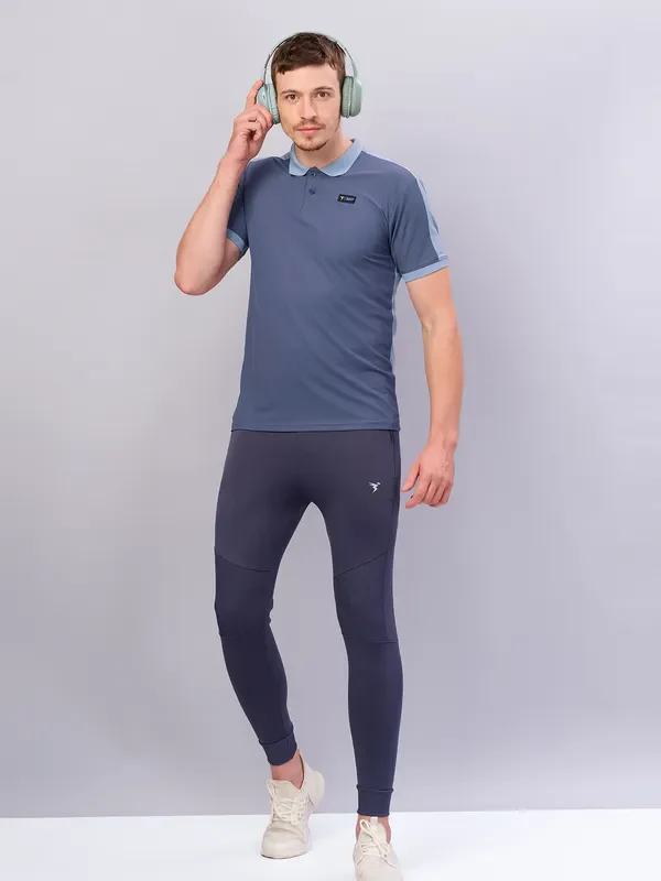 Men Colorblock Slim Fit Polo T-shirt with MATPIQ - Image 2