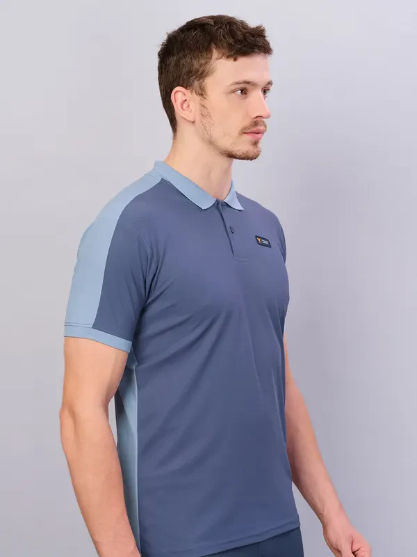 Men Colorblock Slim Fit Polo T-shirt with MATPIQ - Image 4