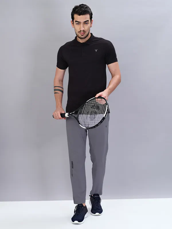 Men Self Design Slim Fit Polo T-shirt with VENTMESH - Image 5