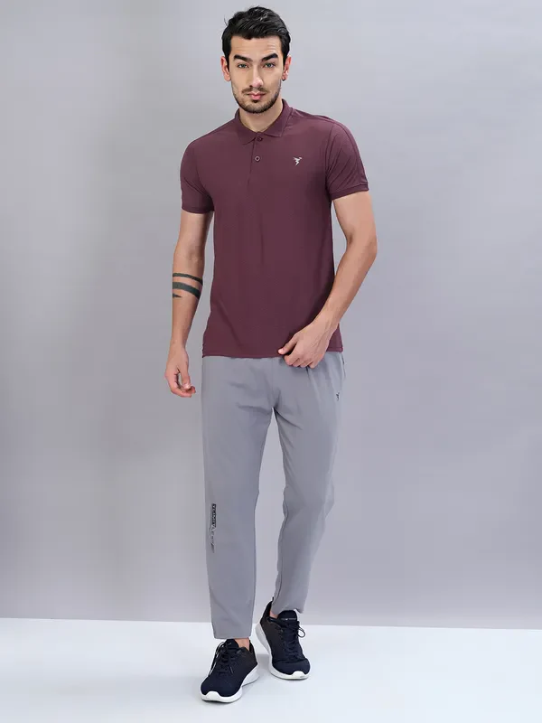 Men Self Design Slim Fit Polo T-shirt with VENTMESH - Image 5