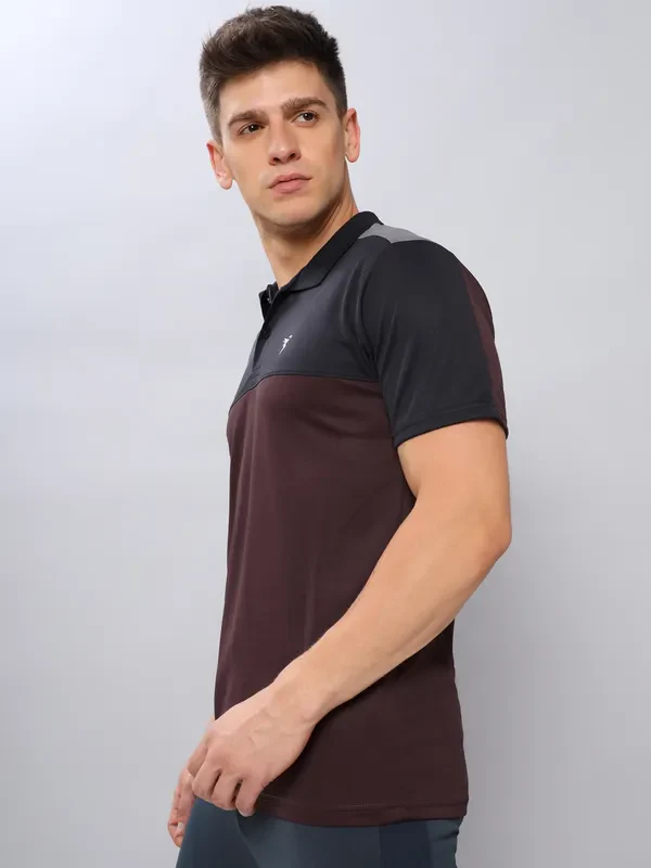 Men Colorblock Slim Fit Polo T-shirt with TECHNO COOL+ - Image 3