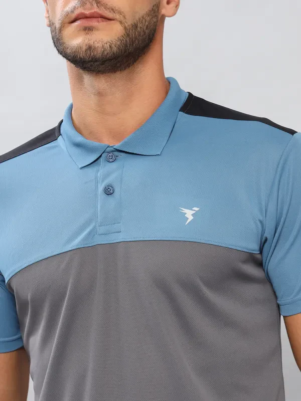 Men Colorblock Slim Fit Polo T-shirt with TECHNO COOL+ - Image 5