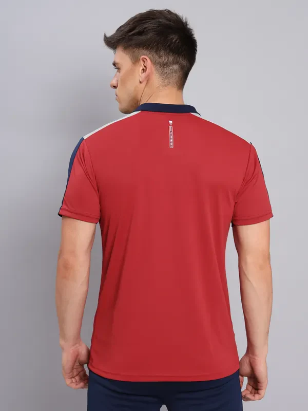 Men Colorblock Slim Fit Polo T-shirt with TECHNO COOL+ - Image 3