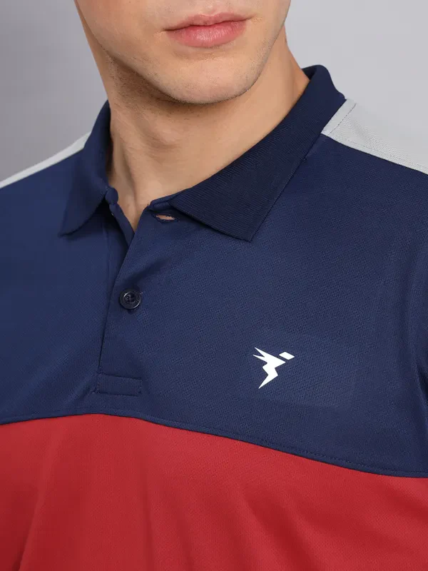 Men Colorblock Slim Fit Polo T-shirt with TECHNO COOL+ - Image 5