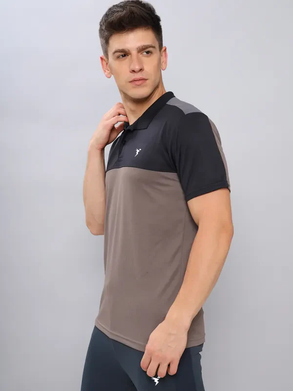 Men Colorblock Slim Fit Polo T-shirt with TECHNO COOL+ - Image 3