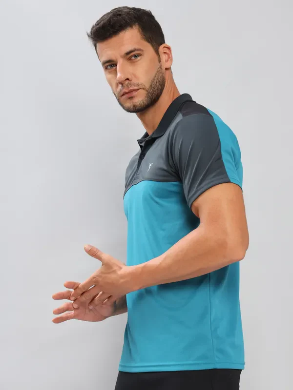 Men Colorblock Slim Fit Polo T-shirt with TECHNO COOL+ - Image 3