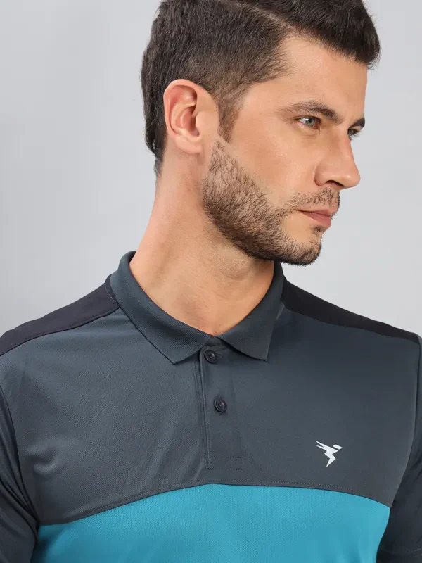 Men Colorblock Slim Fit Polo T-shirt with TECHNO COOL+ - Image 5