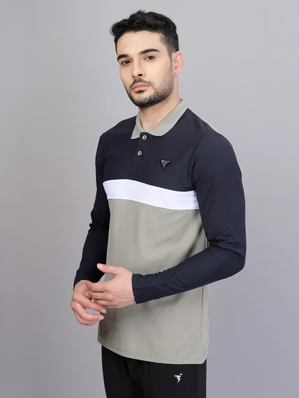Men Colorblock Slim Fit Polo T-shirt with MATPIQ - Image 3