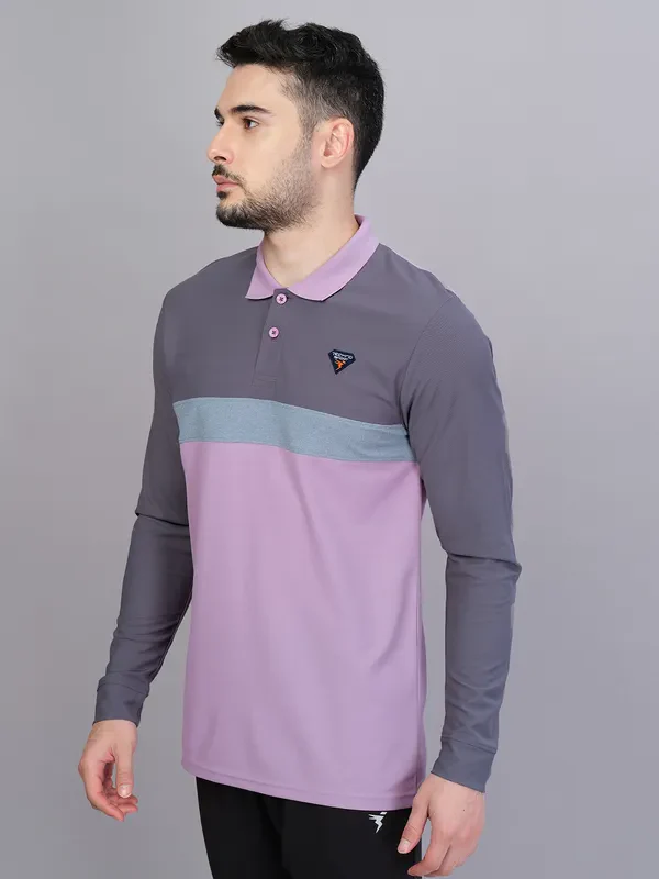 Men Colorblock Slim Fit Polo T-shirt with MATPIQ - Image 3