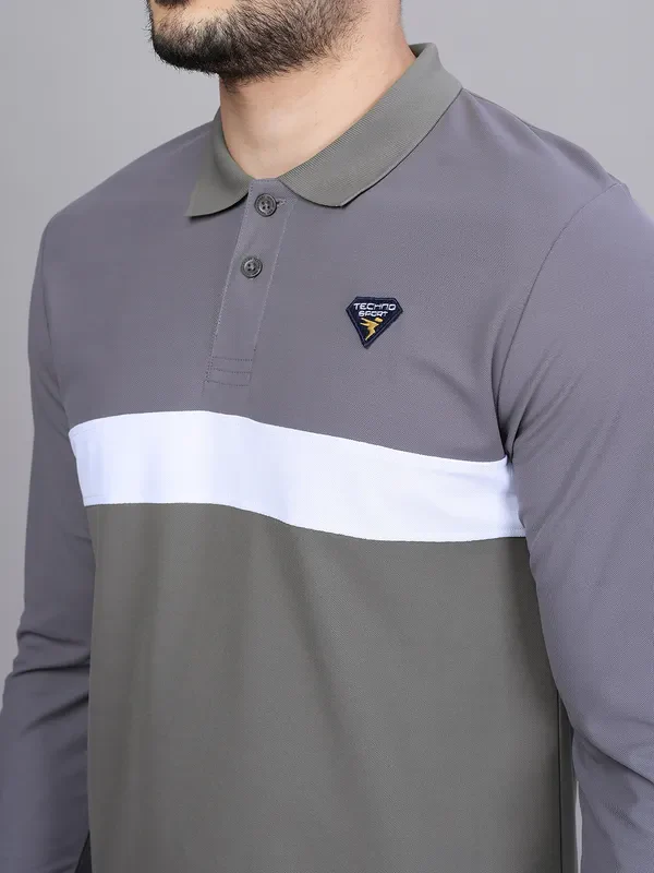 Men Colorblock Slim Fit Polo T-shirt with MATPIQ - Image 5