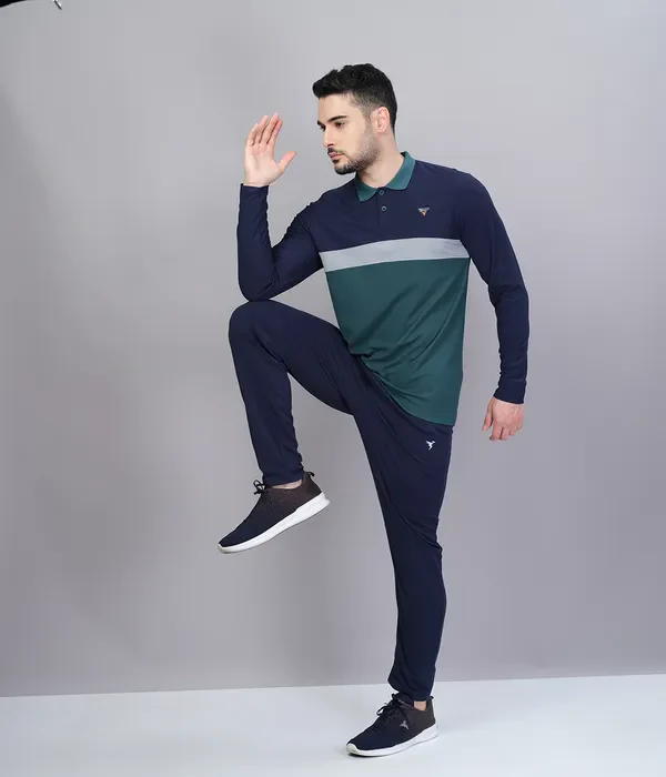 Men Colorblock Slim Fit Polo T-shirt with MATPIQ - Image 4