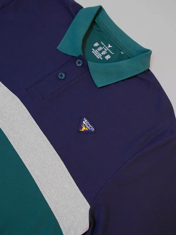 Men Colorblock Slim Fit Polo T-shirt with MATPIQ - Image 6