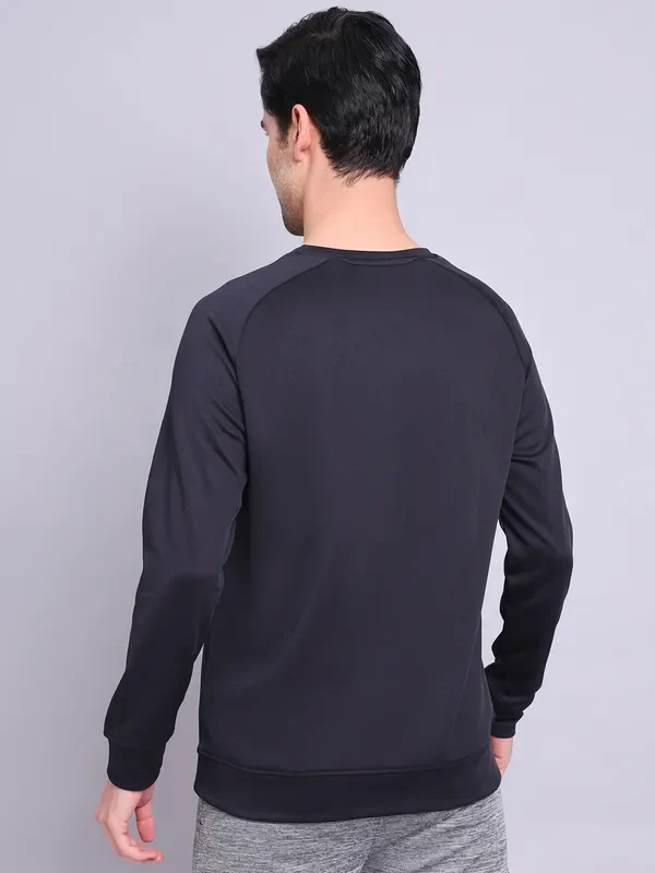 Men Printed Slim Fit Crew Neck Sweatshirt with ELASTO PLUS - Image 3