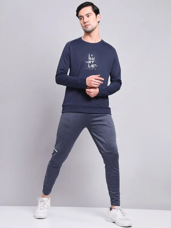 Men Printed Slim Fit Crew Neck Sweatshirt with ELASTO PLUS - Image 5