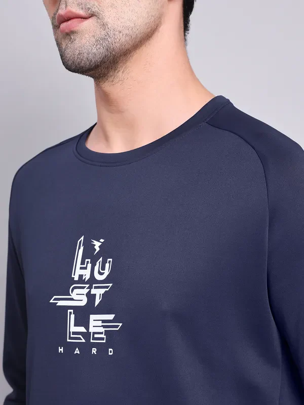 Men Printed Slim Fit Crew Neck Sweatshirt with ELASTO PLUS - Image 6