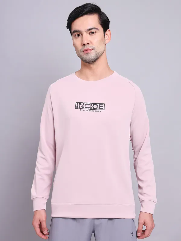 Men Printed Slim Fit Crew Neck Sweatshirt with ELASTO PLUS - Image 2