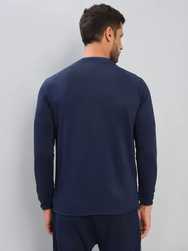 Men Solid Slim Fit Mock Neck Jacket with TECHNO DRY - Image 3