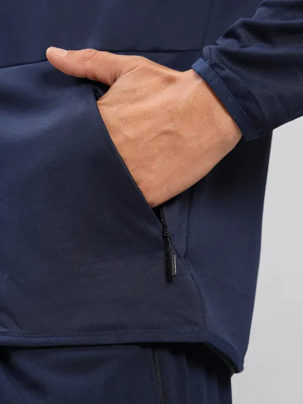 Men Solid Slim Fit Mock Neck Jacket with TECHNO DRY - Image 6