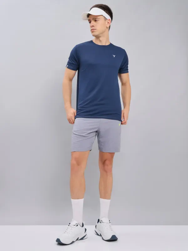 Men Solid Slim Fit Crew Neck T-shirt with TECHNO COOL+ - Image 4