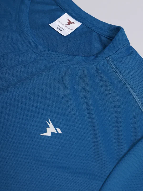 Men Solid Slim Fit Crew Neck T-shirt with TECHNO COOL+ - Image 8