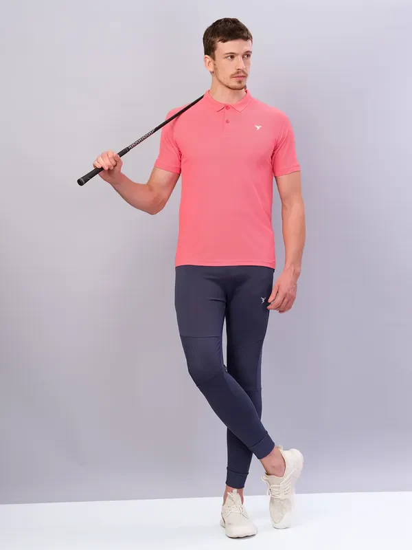 Men Solid Slim Fit Polo T-shirt with MATPIQ