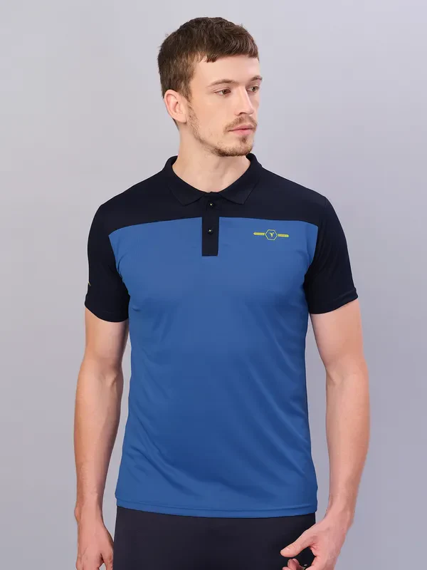 Men Colorblock Relax Fit Polo T-shirt with TECHNO COOL+ - Image 3