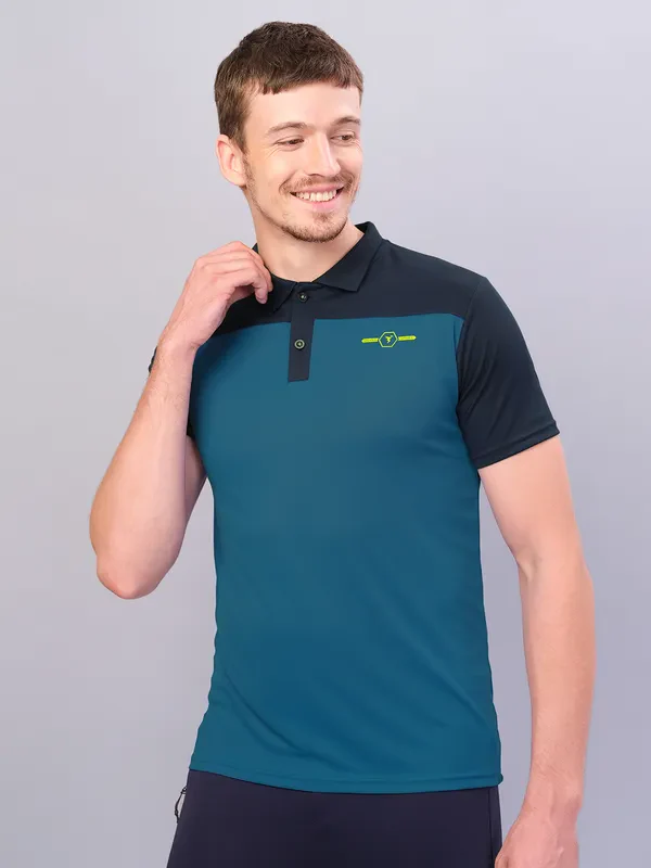 Men Colorblock Relax Fit Polo T-shirt with TECHNO COOL+ - Image 4