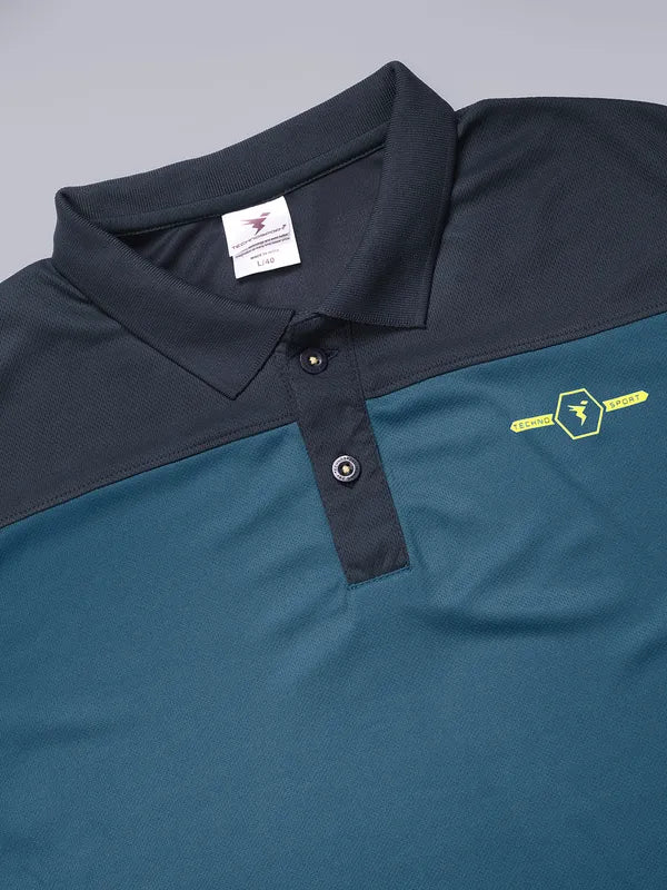 Men Colorblock Relax Fit Polo T-shirt with TECHNO COOL+ - Image 6