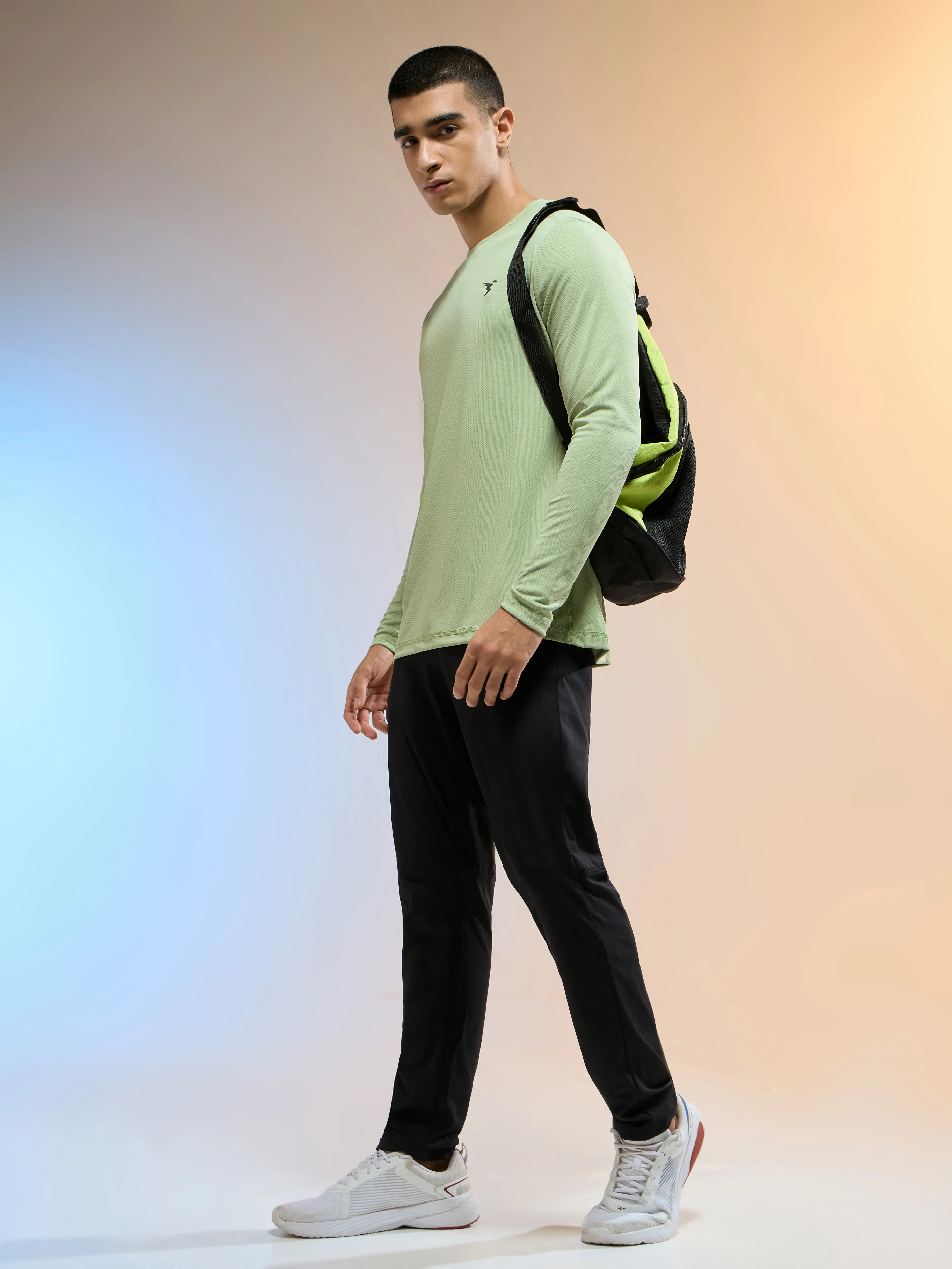 Men Solid Slim Fit Crew Neck T-shirt with TECHNO COOL+ - Image 5