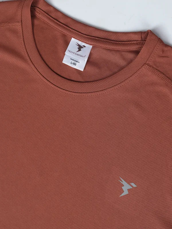 Men Solid Slim Fit Crew Neck T-shirt with TECHNO COOL+ - Image 7