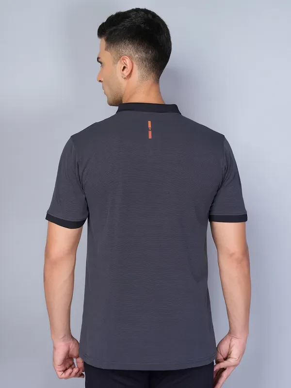 Men Solid Slim Fit Polo T-shirt with ELASTO PLUS