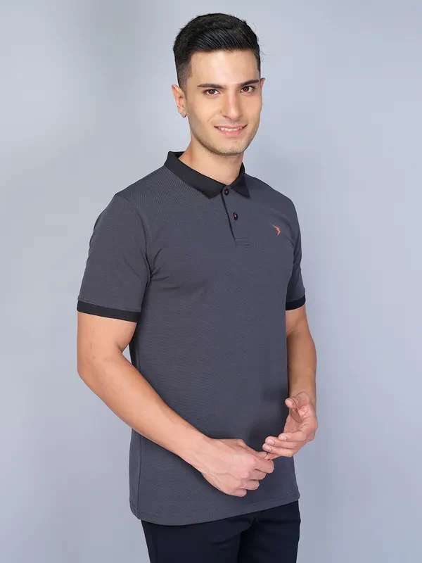 Men Solid Slim Fit Polo T-shirt with ELASTO PLUS - Image 6