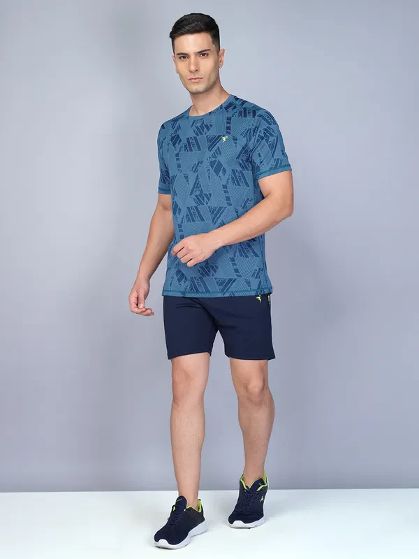 Men Jacquard Slim Fit Crew Neck T-shirt with DOUBLE COOL - Image 5
