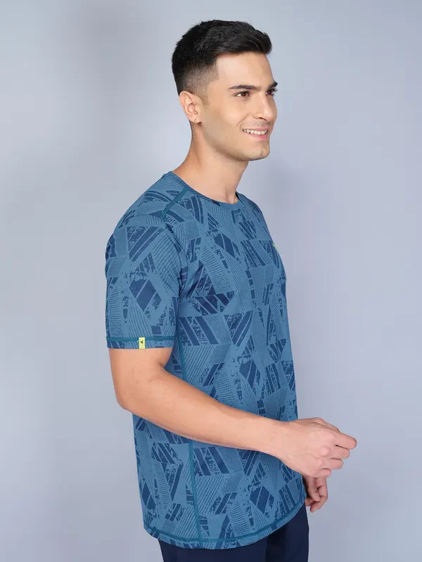 Men Jacquard Slim Fit Crew Neck T-shirt with DOUBLE COOL - Image 6